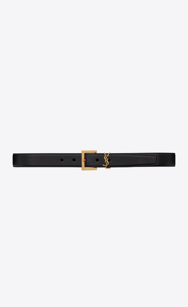 MONOGRAMME Belt with square buckle in smooth leather